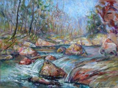 Seven lakes creek 36x48 Oil on Canvas 2009