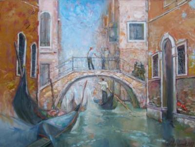 Small bridge. Venice 36x48 Oil on Canvas 2009