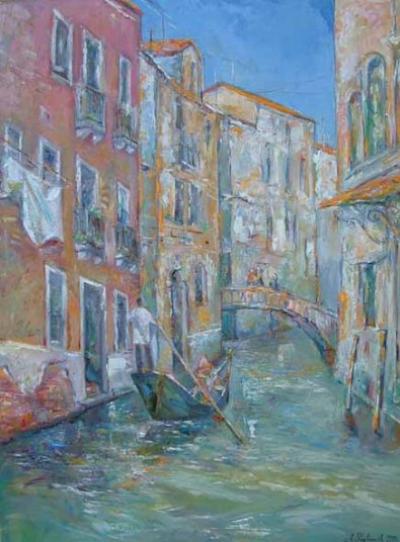 Venice Street 48x36 Oil On Canvas 2005