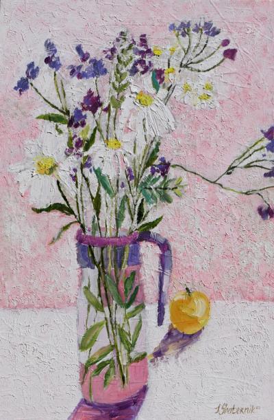 Still Life with Wild Flowers & Apple